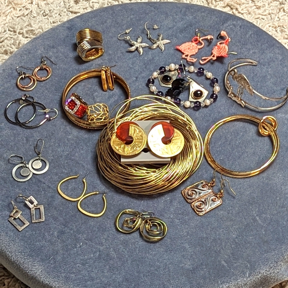 Jewelry bundle earrings bracelets rings